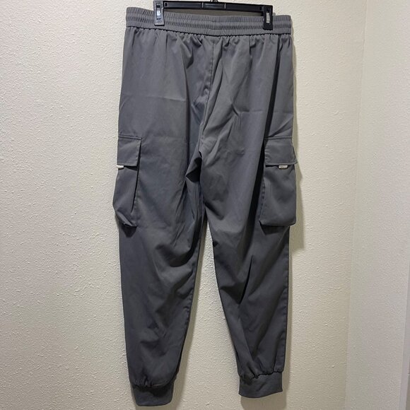 Gray Cargo Jogger Pants With Drawstring Waist & Cuffed Ankles Men's XL - Picture 6 of 12